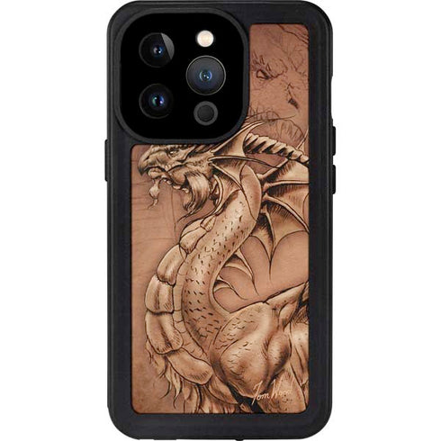 Dragon Parchment by Tom Wood iPhone 15 Pro Waterproof Case